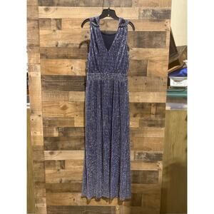 INC Sparkle Halter Maxi Dress – Blue – Size 14 Approx – New w/ Tags